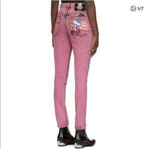Marc Jacobs  Pink Flood Stovepipe Acid Wash Jeans